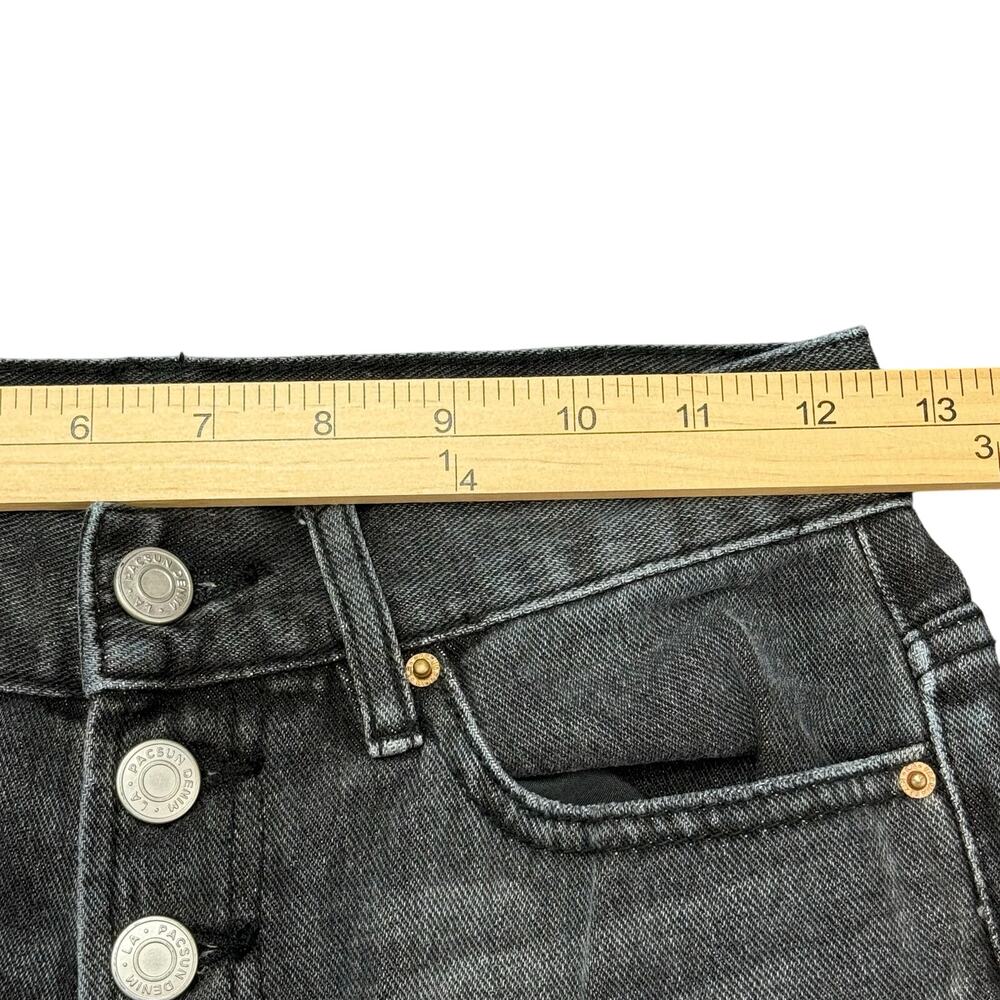 PacSun Jeans Women's Size 24 (25x27) Black Button Fly Ultra High Rise Slim Worn - Picture 7 of 15